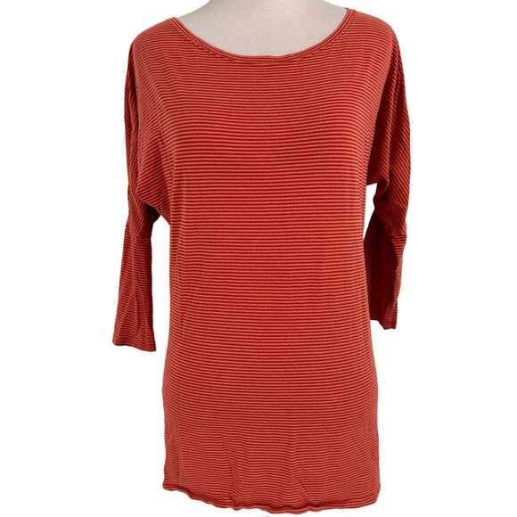 Patagonia Scoop Neck Striped 3/4 Sleeve T-Shirt Blouse Size Small - Picture 1 of 6